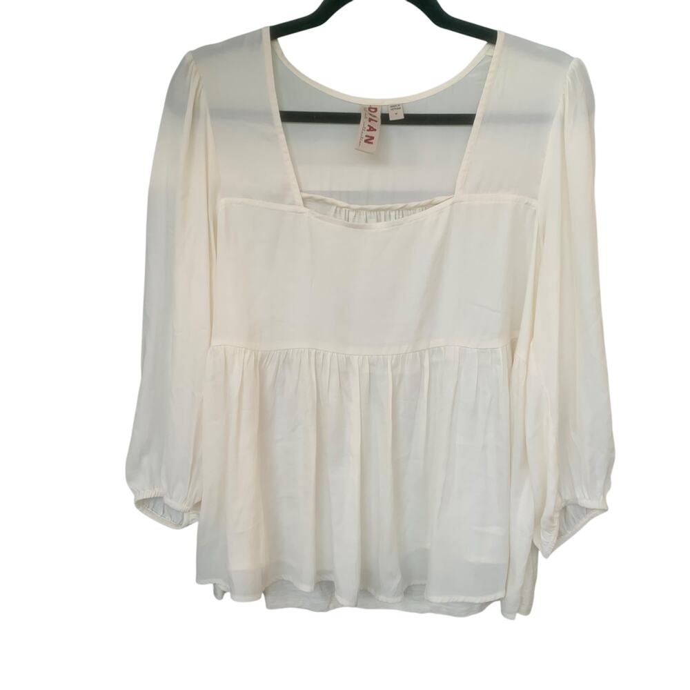 Anthropology Left Coast Collection Dolan Cherie Cream Babydoll Blouse Size M